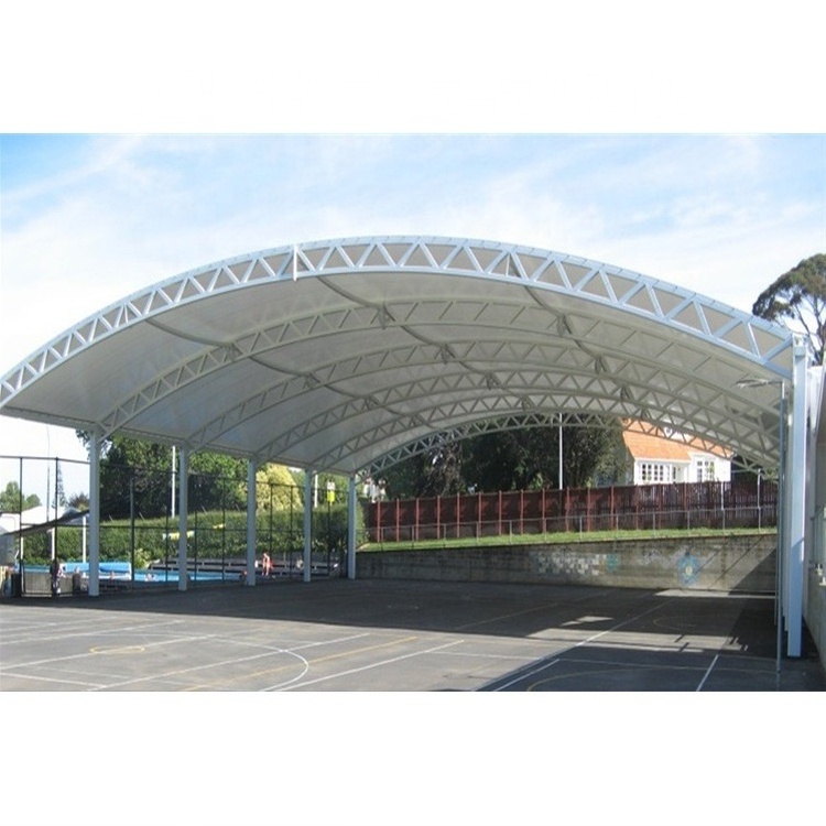 Outdoor space truss membrane structure construction for sports bleachers