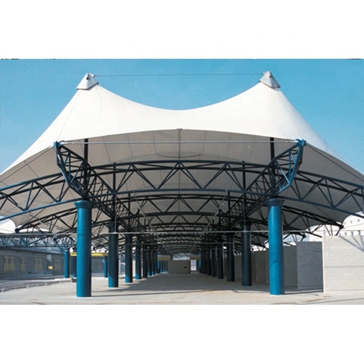 Outdoor space truss membrane structure construction for sports bleachers