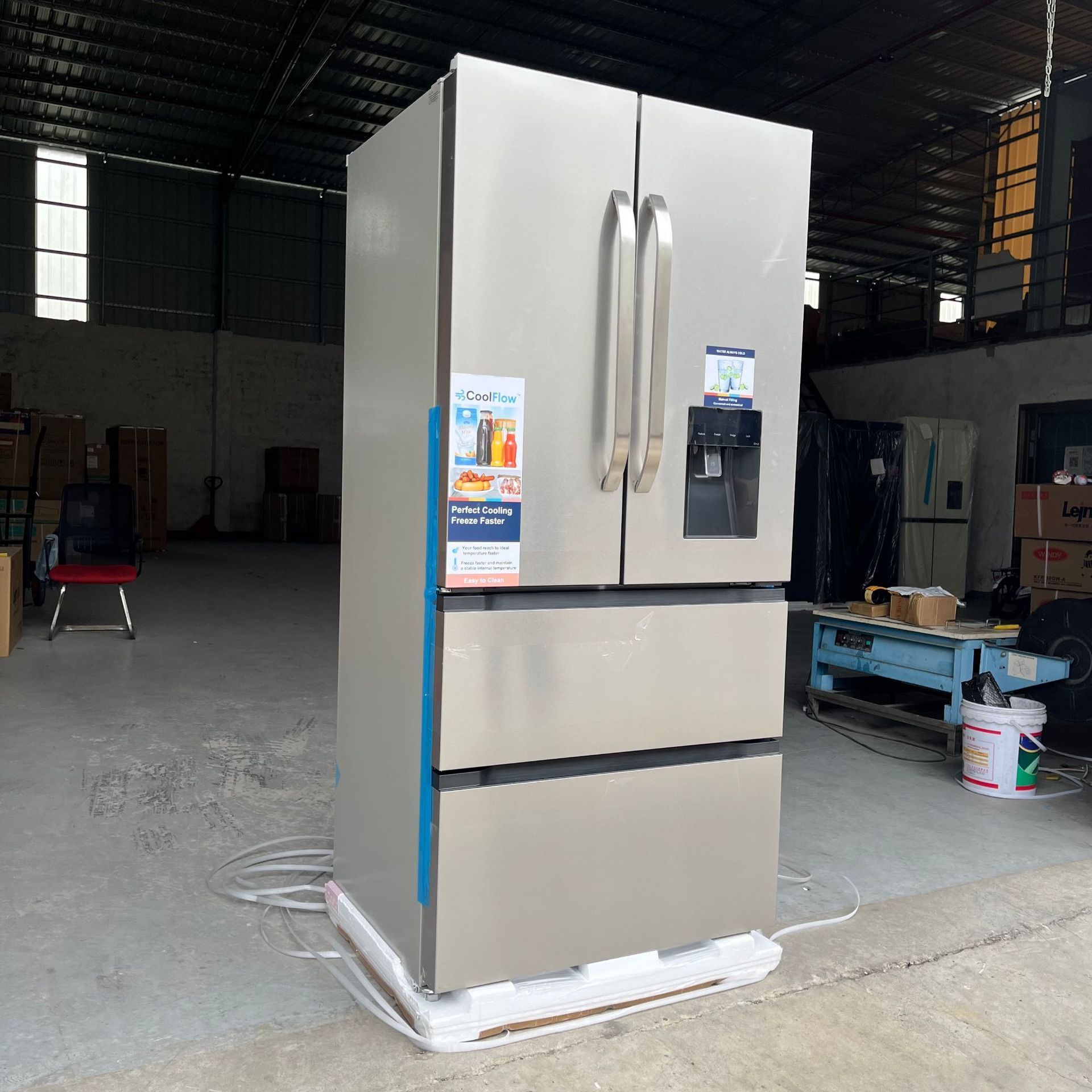 628L Refrigerator French Multi-door Home With Water Dispenser Refrigerator Air Cooled Frost Free Frequency Conversion Fridges