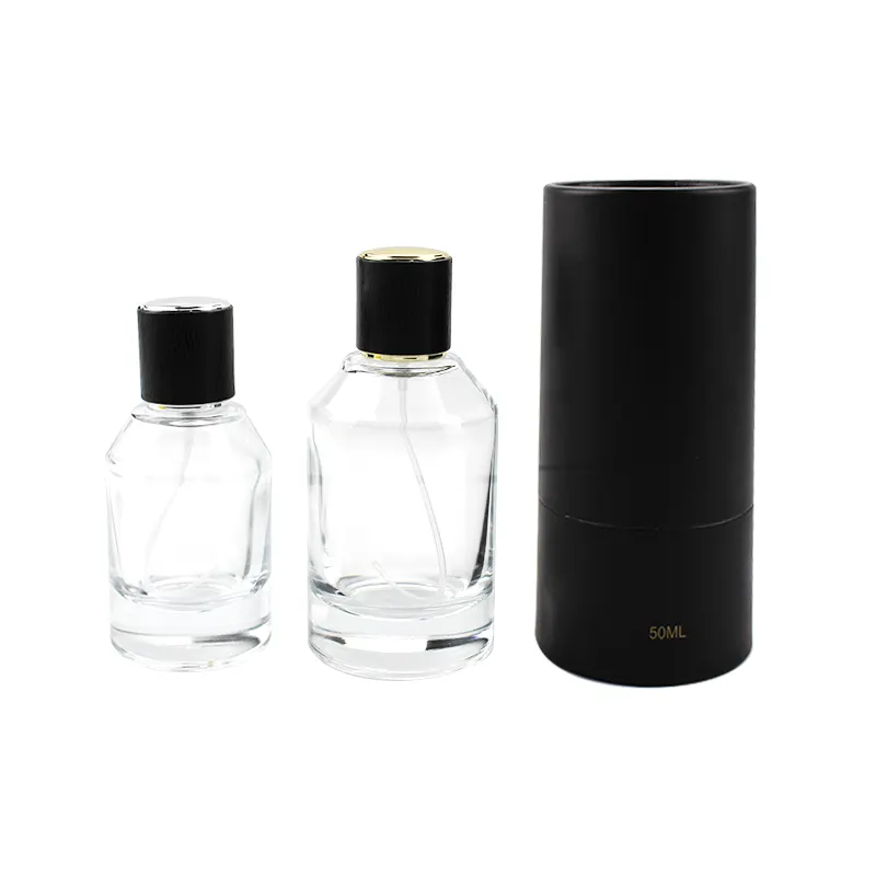 Custom 30ml 50ml 100ml Fragrance Empty Luxury Glass Round Refillable Perfume Bottle With Box Packaging