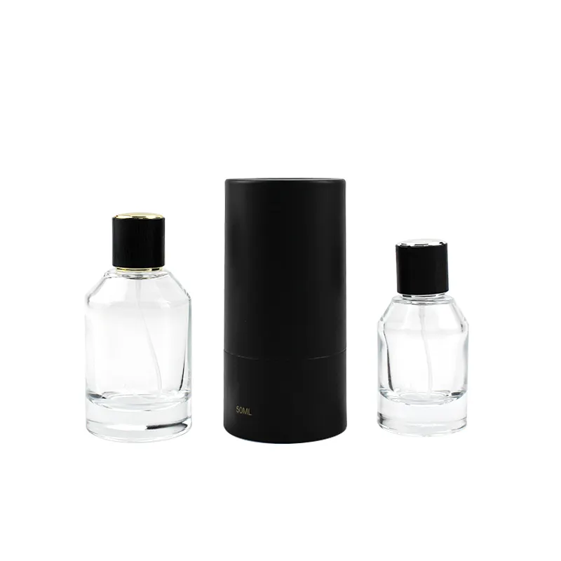 Custom 30ml 50ml 100ml Fragrance Empty Luxury Glass Round Refillable Perfume Bottle With Box Packaging