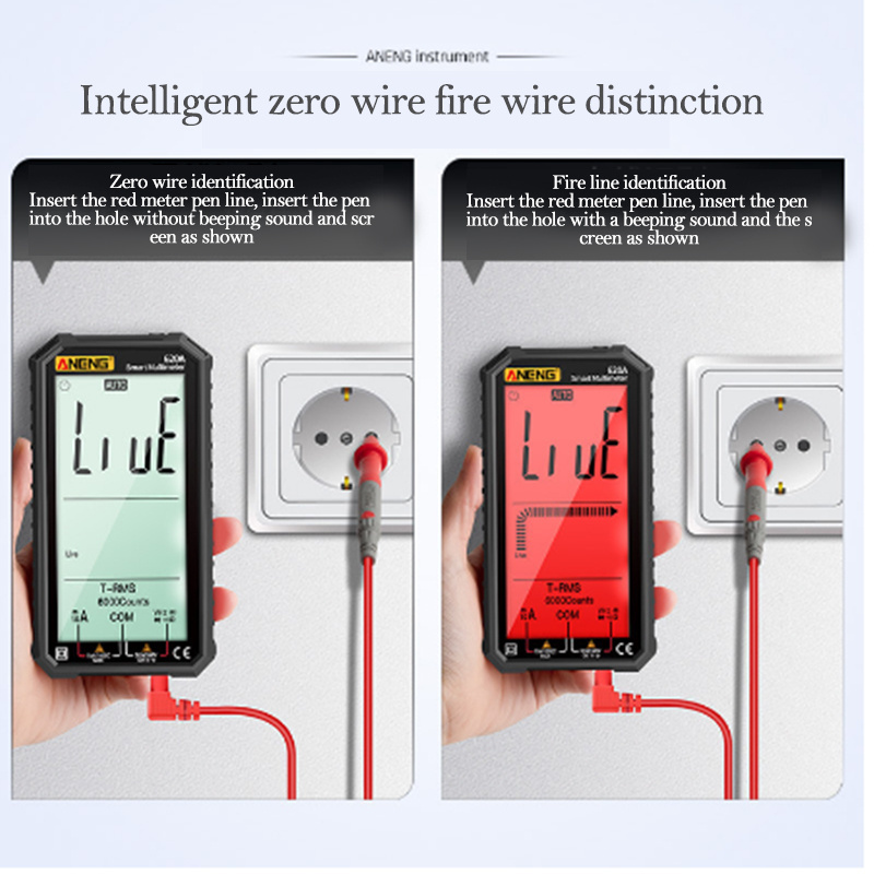 Factory Direct Sale Super Full Screen Rechargeable 6000 Counts Auto Range Digital Professional Multimeter