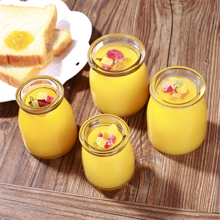 Wholesale Milk Drink Container Pot 150ml Yogurt Glass Jar Glass Pudding Jar