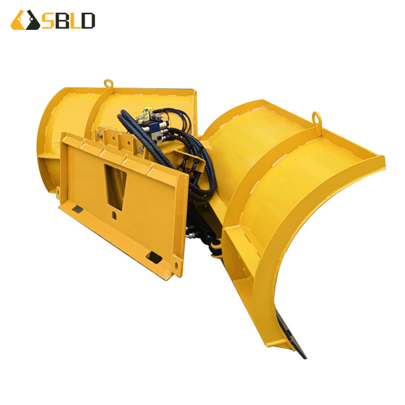 Snow Remove Blade Mount On Skid Steer Loader Mini Wheel Loader V Shaped Snow Blade Snow Plow for Skid Steer Loader