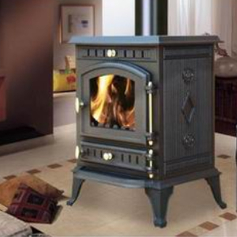 High Quantity Secondary Combustion Black Enamel Cast Iron Wood Burning Stove For Sale