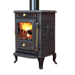 Cast Iron Glass Door Wood Burning Stove /Parts/ Heating Area 90-300sqm For Sale