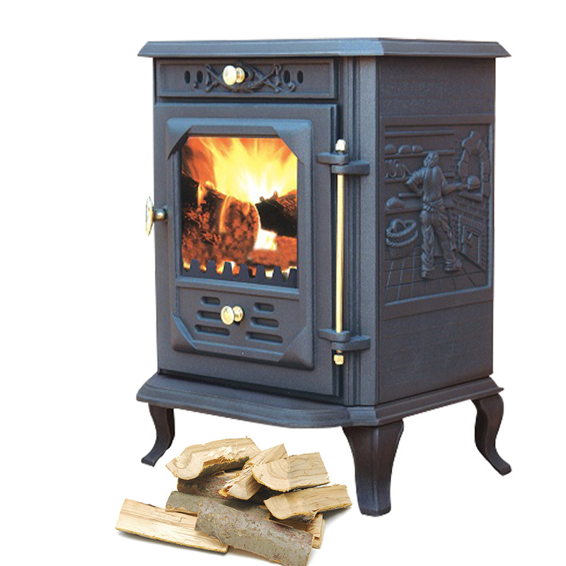 Traditional style cast iron Indoor stove wood burning stove with oven