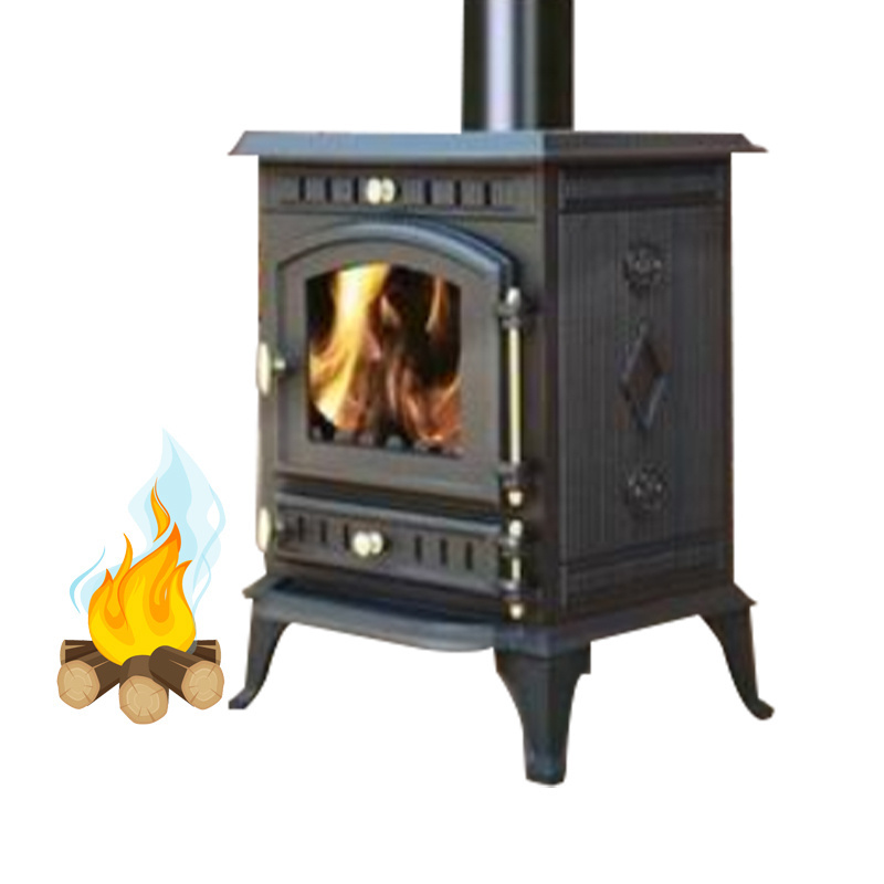 High Quantity Secondary Combustion Black Enamel Cast Iron Wood Burning Stove For Sale