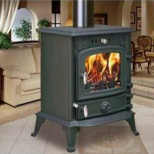 Modern European Style Home Heating Wood Burning Stove Matt Black High Temperature Resistant Paint Cast Iron Fireplace