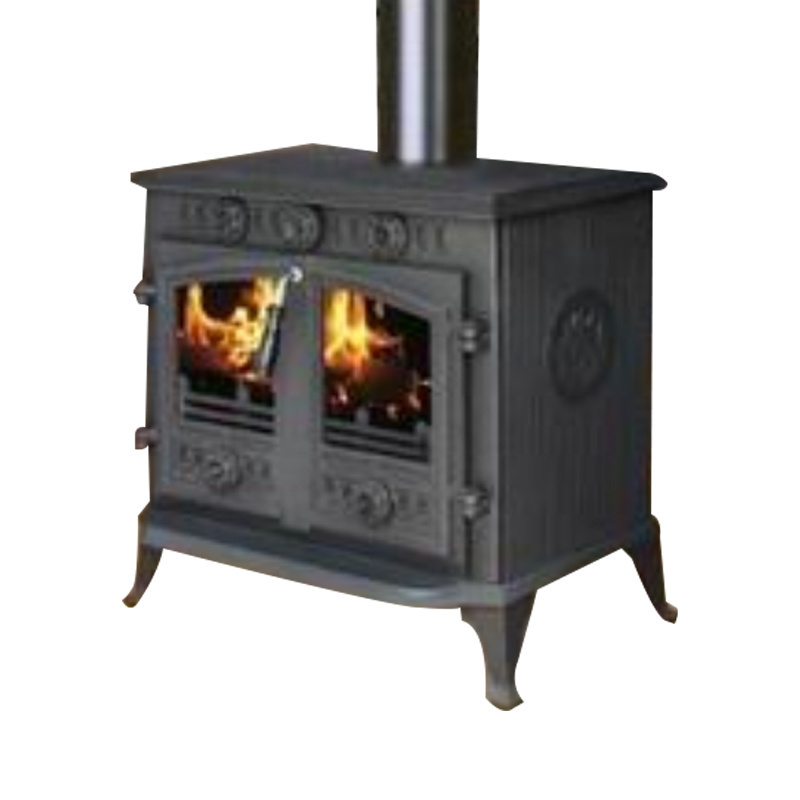 12kw wood stove burning with double doors for outdoor camping hiking