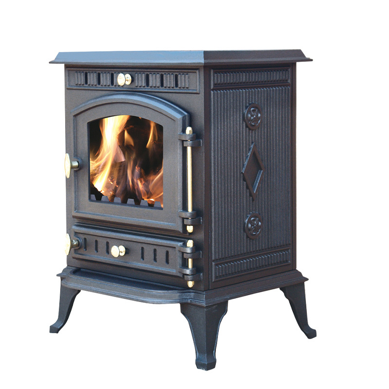 High Quantity Secondary Combustion Black Enamel Cast Iron Wood Burning Stove For Sale