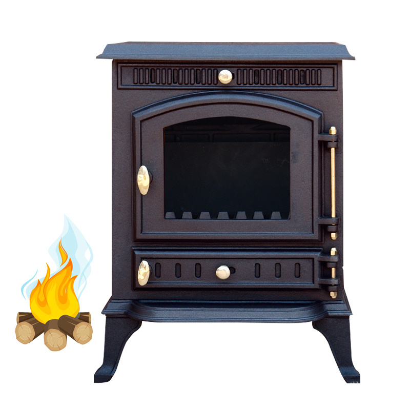 High Quantity Secondary Combustion Black Enamel Cast Iron Wood Burning Stove For Sale