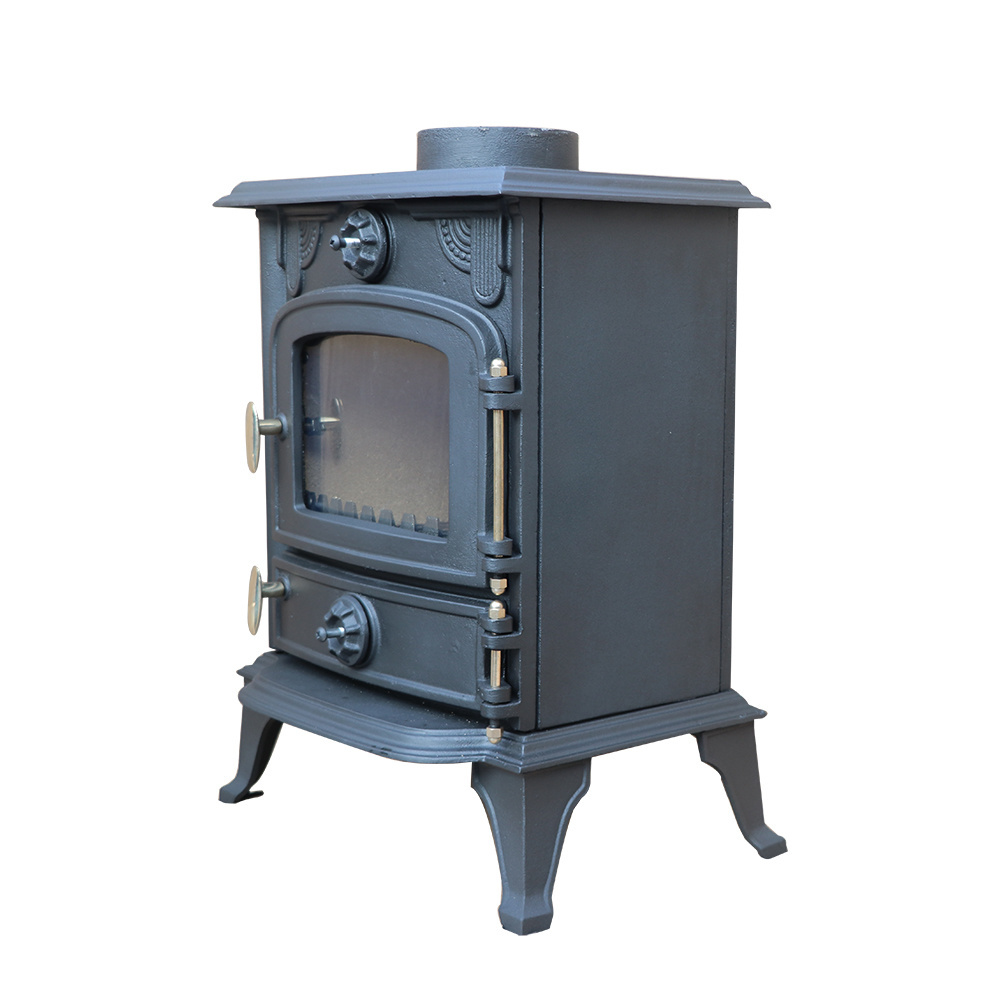 Modern indoor wood burning fireplace 8kw cast iron wood stove