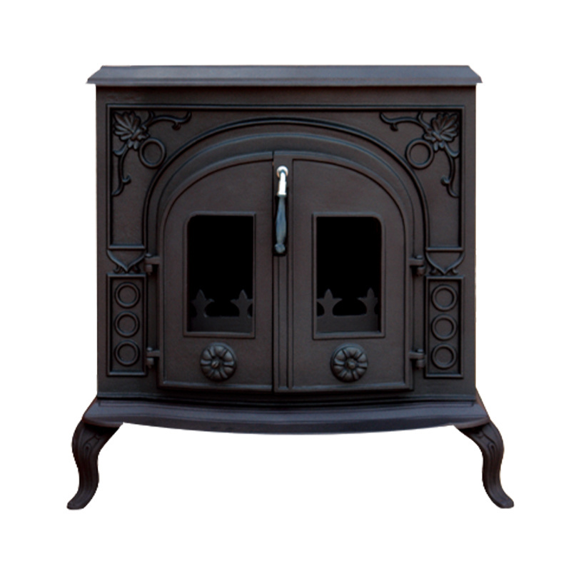 Antique Double-Door Functional Cast Iron Wood Burning Stoves For Sale