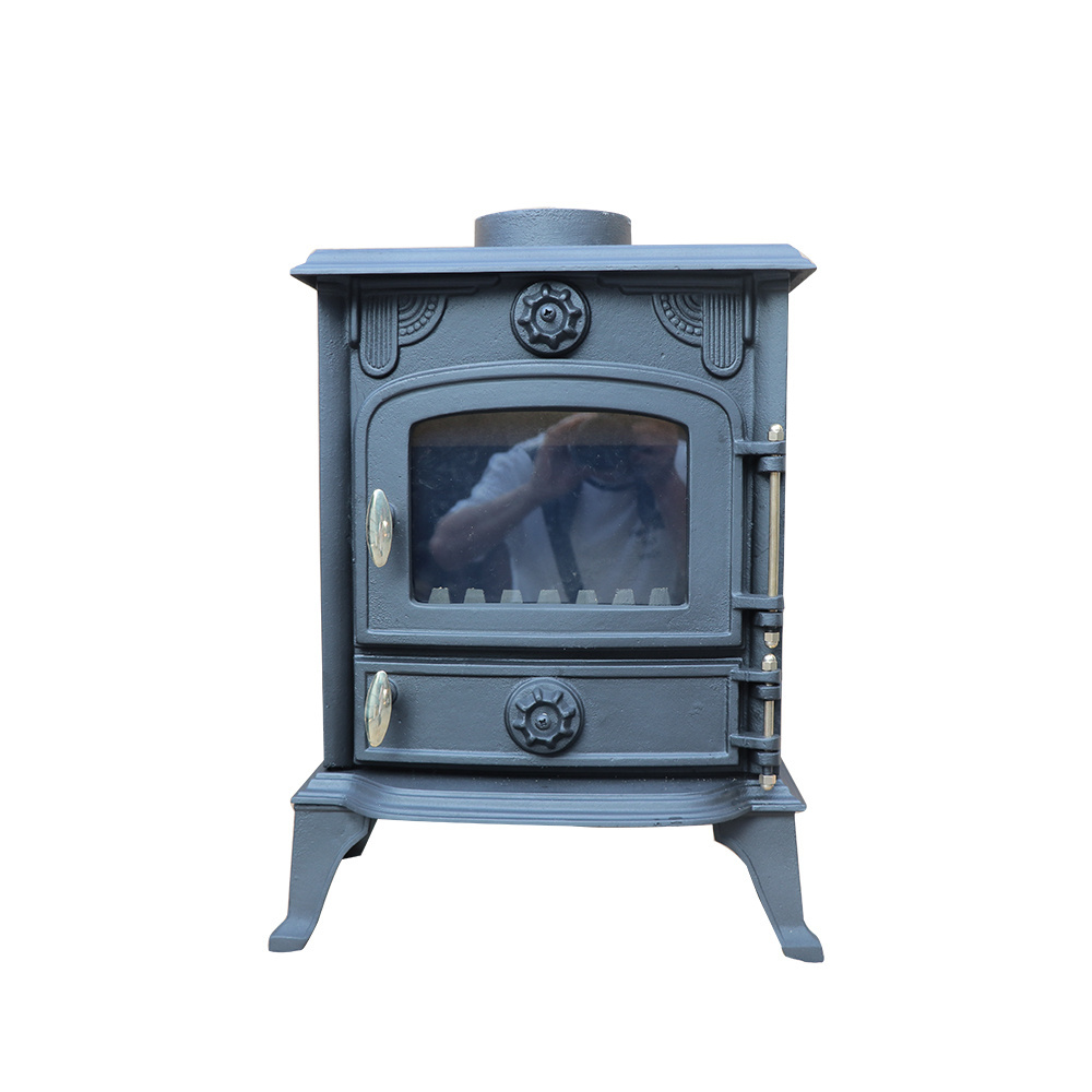 Modern indoor wood burning fireplace 8kw cast iron wood stove