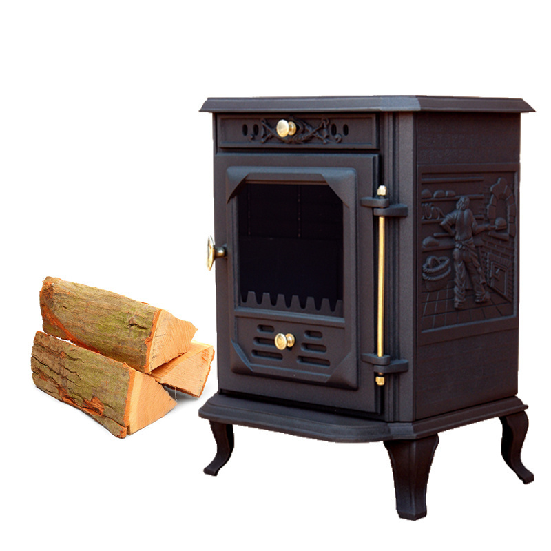 Cast Iron Glass Door Wood Burning Stove /Parts/ Heating Area 90-300sqm For Sale