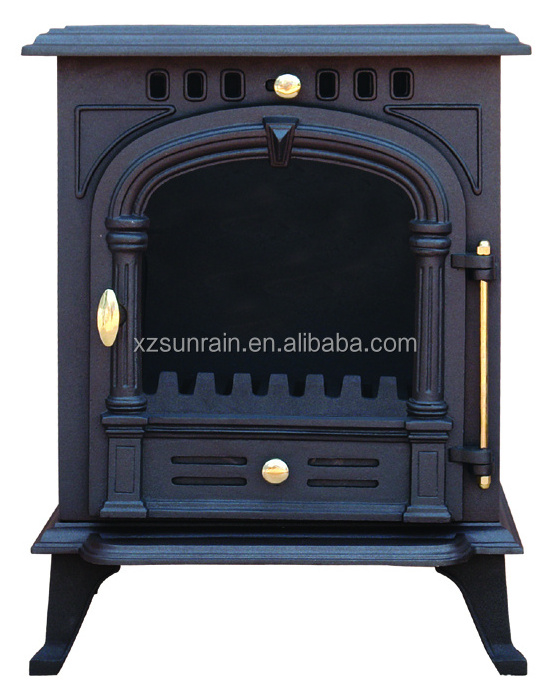 Factory Direct cast iron wood stove with double doors and glass