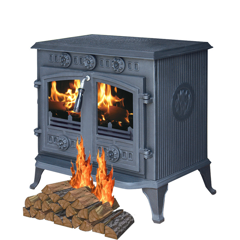 12kw wood stove burning with double doors for outdoor camping hiking