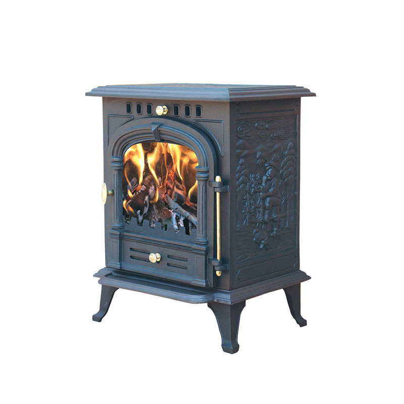 Factory Direct cast iron wood stove with double doors and glass