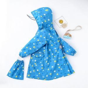 Customized children's outdoor waterproof raincoat with backpack for boys and girls