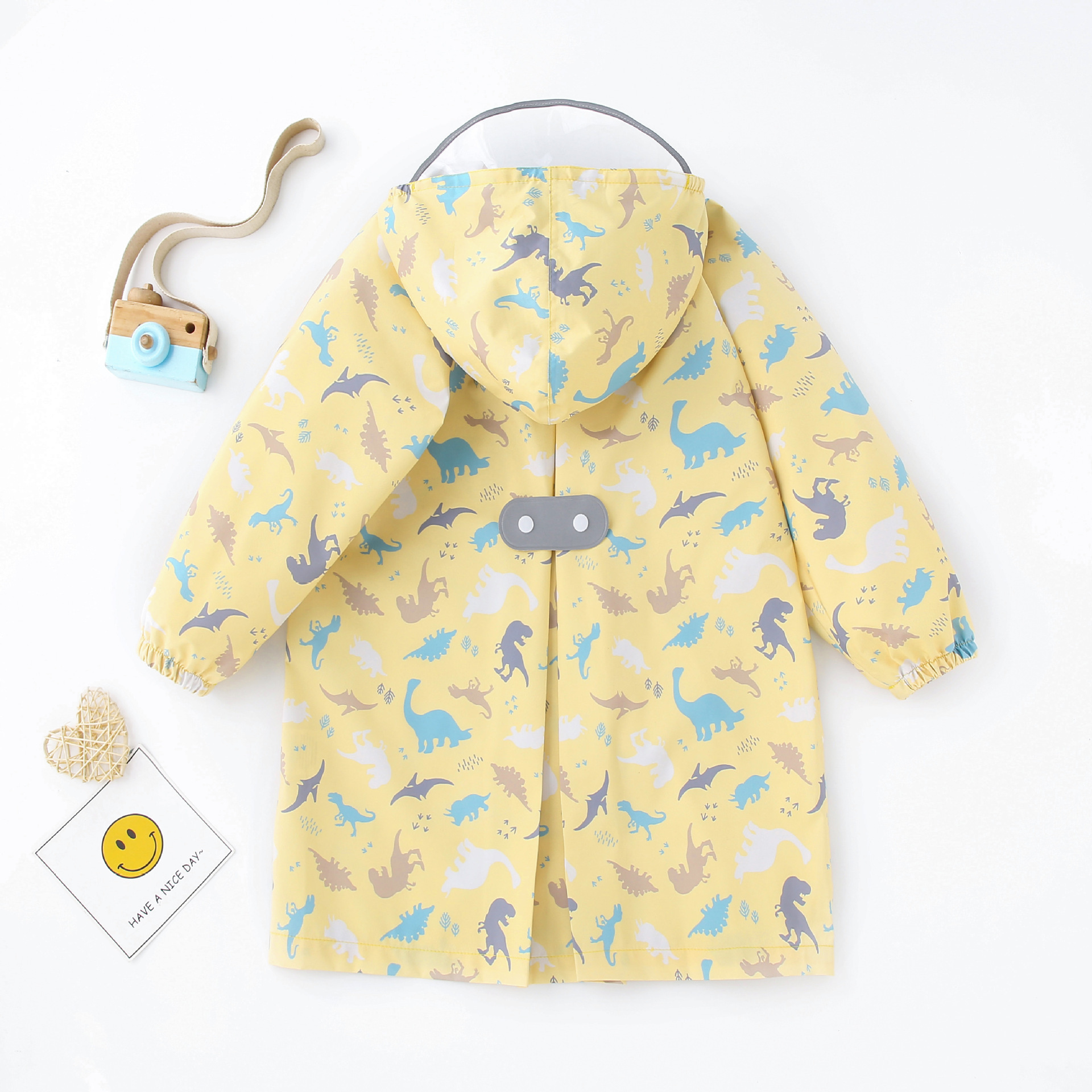 Customized children's outdoor waterproof raincoat with backpack for boys and girls