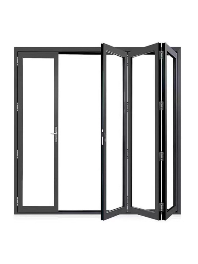 Accordion Aluminium Patio Exterior Superhouse Bifold Doors  Aluminum Glass Foldable Stainless Steel Windows Modern Bi Folding