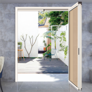 Four Panels Folding Swing Casement Glass Sliding Doors Aluminum Pt Door panoramic slide and turn foldable glass door