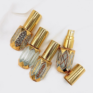 Wholesale Portable Travel Mini Size 6Ml Vintage Arabic Dubai Attar Bottle Glass Perfume Oud Essential Oil Roller Bottle