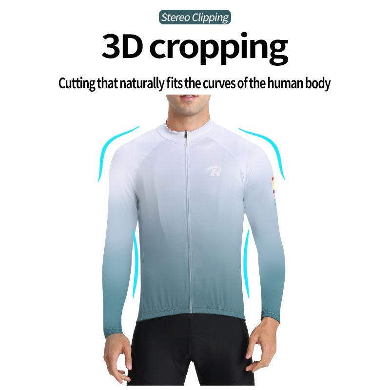 Best Selling Cool Men Sports Shirt Cycling Jersey For Bikes breathable Quick Dry Long Sleeve Cycling Strap pants