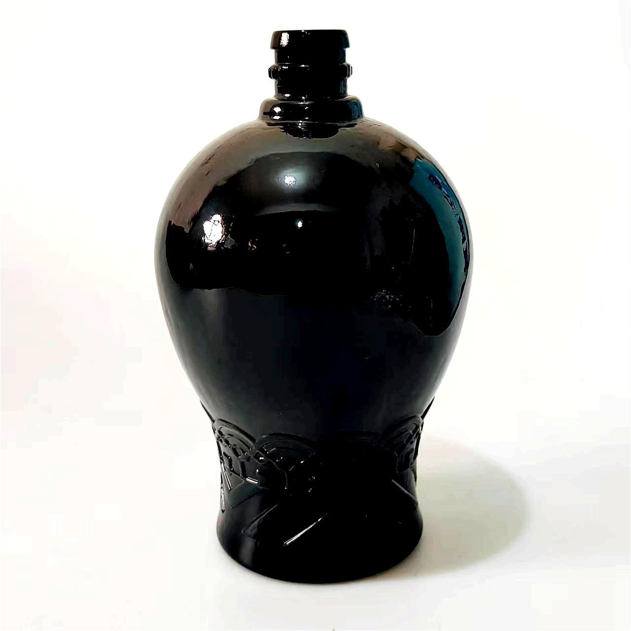 custom 500ml food grade original black glass bottles for liquor vodka wine gin rum