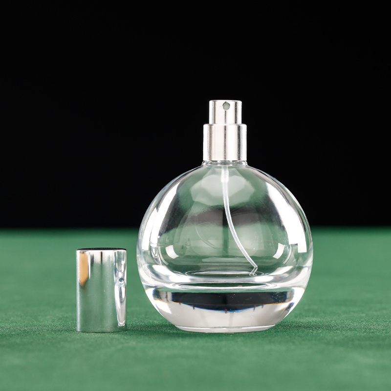 Wholesale Custom Ball Shape Empty Glass Perfume Bottle 75ml Clear frost round ball perfume bottle