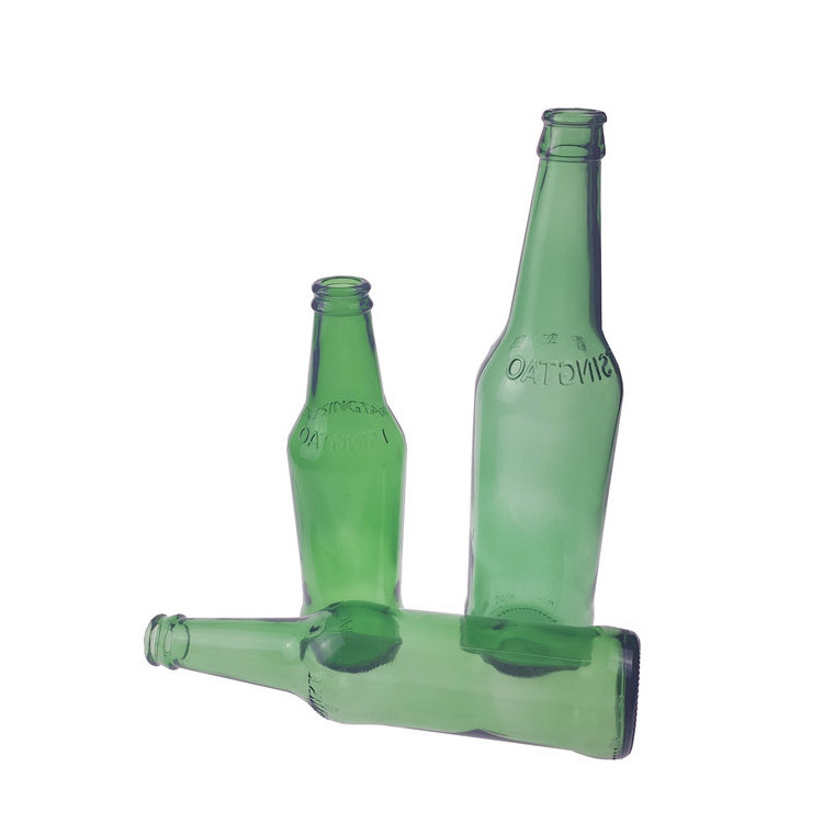 wholesale 250ml 330ml Empty green Round Beer glass Bottle/Soda Water Glass Bottle with Screw Cap