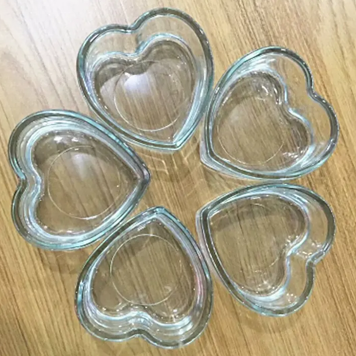 Wholesale heart shape cheap candle jar home decoration clear glass candle jar