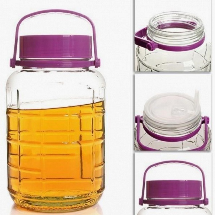 1 Gallon Factory OEM Large Durable Glass Storage Canister Jars With Lid For Home Kitchen