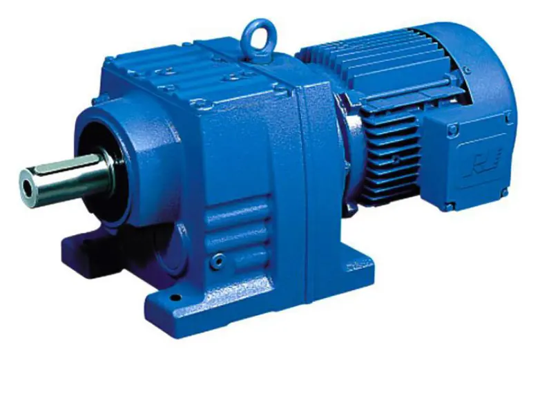 R Series Inline Helical Gear Reducer Electric Motor Speed Gearbox With Flange Installation