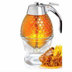 Wholesale 200ml honeycomb shape glass syrup cooking oil dispenser glass honey dispenser