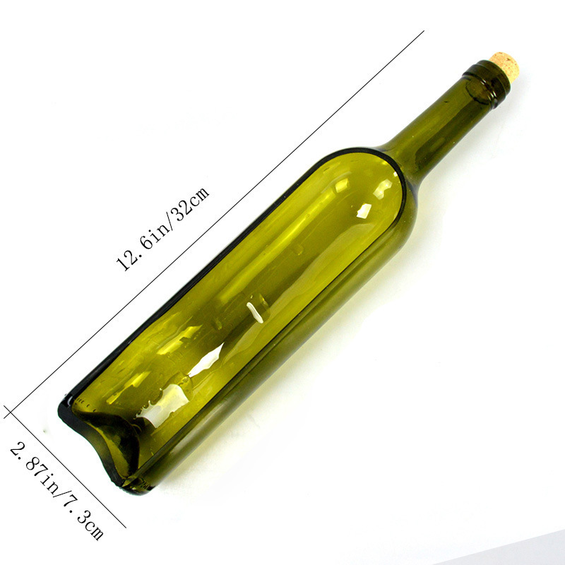 New Design Wine Bottle Shaped Candle Containers Green Amber Glass Scented Candle Jars in bulk Empty Square Candle Jars with Lids