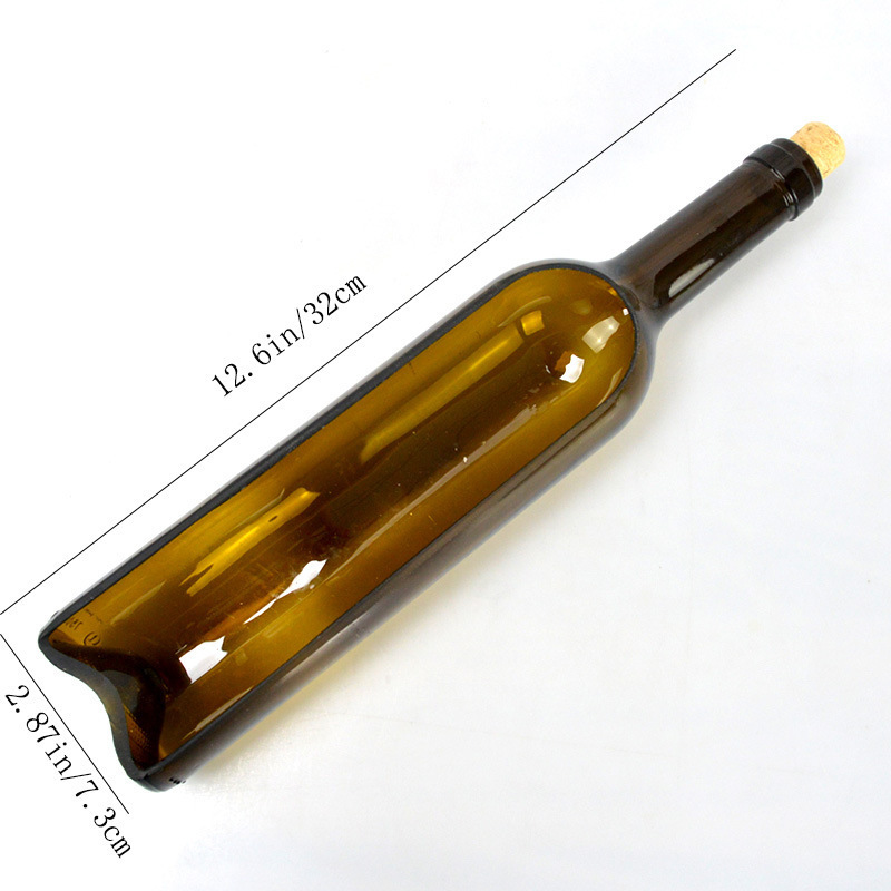 New Design Wine Bottle Shaped Candle Containers Green Amber Glass Scented Candle Jars in bulk Empty Square Candle Jars with Lids