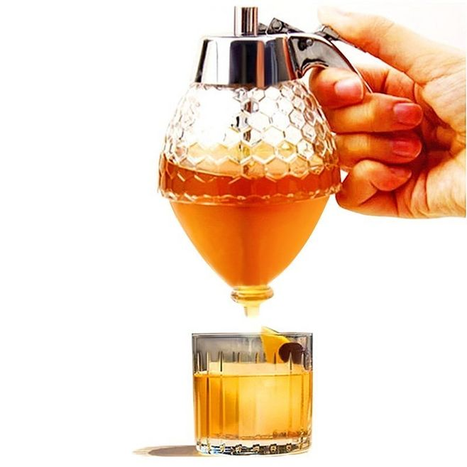 200ML Drip Honey And Syrup Dispenser Portable Juice Bee Storage Pot Drip bottle acrylic honey dispenser