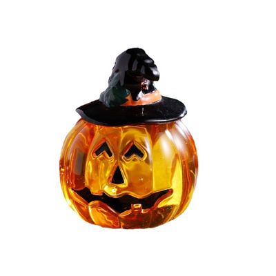 Custom Halloween Pumpkin Lantern Candle Glass Container Pumpkin Shape Candy Jar