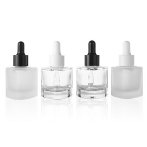 wholesale New spot transparent triangle essential oil glass bottle frosted perfume cosmetic 30ml glass dropper bottle