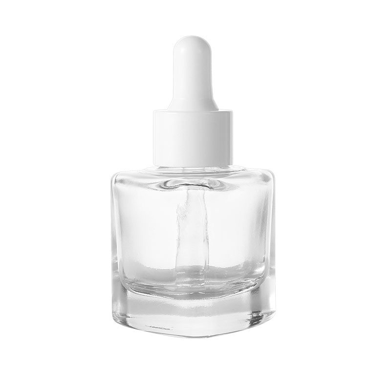 wholesale New spot transparent triangle essential oil glass bottle frosted perfume cosmetic 30ml glass dropper bottle