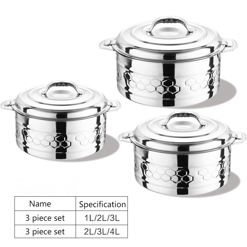 High Quality Double Wall Stainless Steel Insulated Food Warmer Hot Food Warmer Thermo Casserole Pot