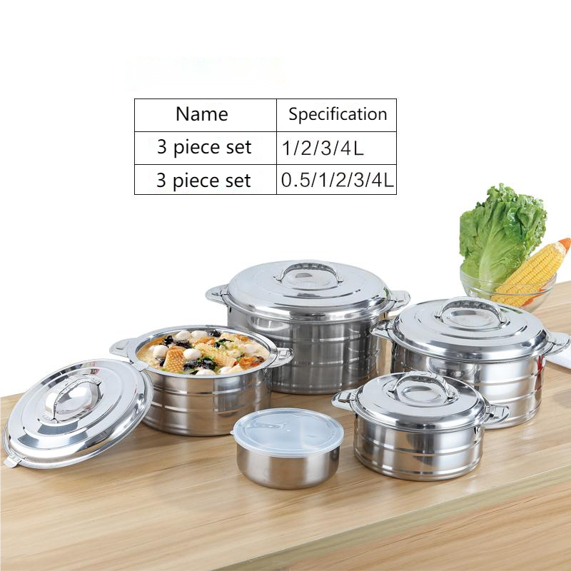 High Quality Double Wall Stainless Steel Insulated Food Warmer Hot Food Warmer Thermo Casserole Pot