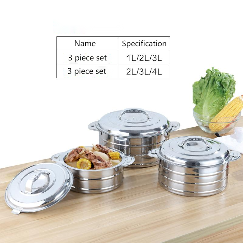 High Quality Double Wall Stainless Steel Insulated Food Warmer Hot Food Warmer Thermo Casserole Pot