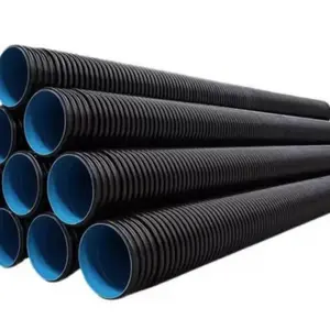 110mm-800mm Plastic Black Polyethylene Drainage Culvert Hdpe Double Wall Corrugated Pipe