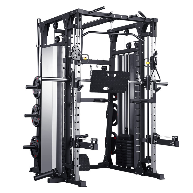 Cheap YS Home gym Smith Machine with pulley system gym squat rack pull up bar upper body strength training equipment