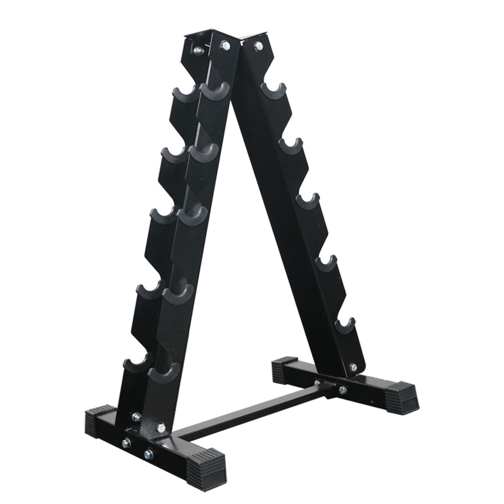 Small storage rack dumbbell  5 set pair triangle hex dumbbell small storage rack stand vertical Gym Dumbbell Set With Rack