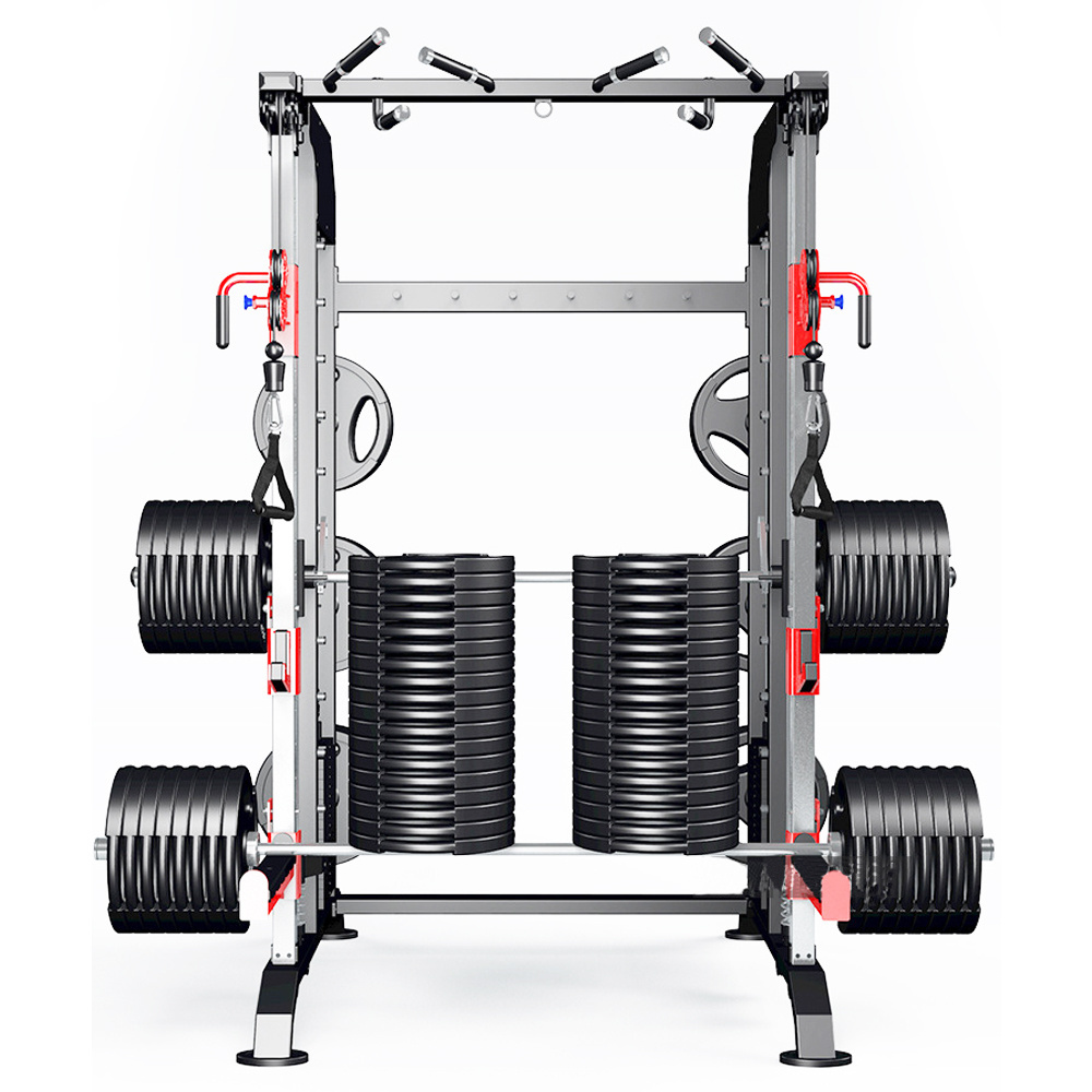 Gym multi function commercial Smith machine power rack trainer full  muscles fitness equipment supplier