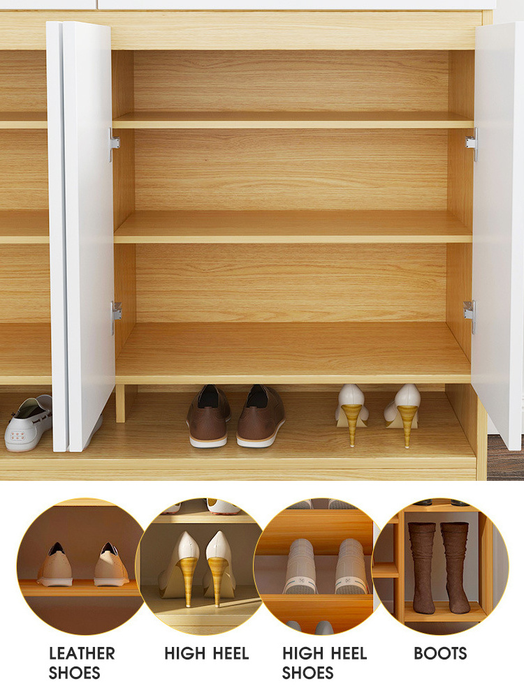 white modern wood 50 pairs shoe cabinet storage organizer home 3-Tier zapateras-de-madera-modern shoe racks